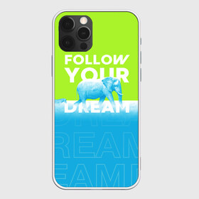 Чехол для iPhone 12 Pro Max с принтом Следуй за своей мечтой в Курске, Силикон |  | animal | dream | elephant | zebra | животные | звери | зебра | мечта | следуй за своей мечтой | слон