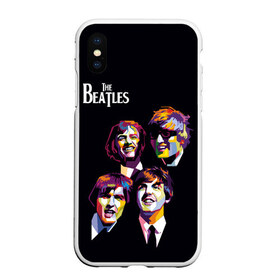 Чехол для iPhone XS Max матовый с принтом The Beatles в Курске, Силикон | Область печати: задняя сторона чехла, без боковых панелей | the beatles | великобритания | джон леннон | классика | легенды | музыка | пол маккартни | рок | рок группа