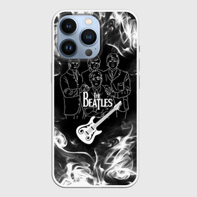 Чехол для iPhone 13 Pro с принтом The Beatles в Курске,  |  | beatles | music | retro | rock | битлз | гитара | джон леннон | джордж харрисон | дым | логотипы групп | музыка | песни | пол маккартини | ретро | ринго старр | рок группа | рокерские | старый рок | черно белый