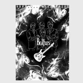 Скетчбук с принтом The Beatles в Курске, 100% бумага
 | 48 листов, плотность листов — 100 г/м2, плотность картонной обложки — 250 г/м2. Листы скреплены сверху удобной пружинной спиралью | beatles | music | retro | rock | битлз | гитара | джон леннон | джордж харрисон | дым | логотипы групп | музыка | песни | пол маккартини | ретро | ринго старр | рок группа | рокерские | старый рок | черно белый