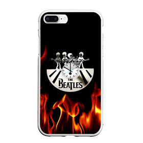 Чехол для iPhone 7Plus/8 Plus матовый с принтом The Beatles в Курске, Силикон | Область печати: задняя сторона чехла, без боковых панелей | fire | the beatles | the beatles lettering | the beatles print | world day of the beatles | всемирный день the beatles | группа the beatles | музыкальная группа the beatles | надпись the beatles | огонь | принт the beatles