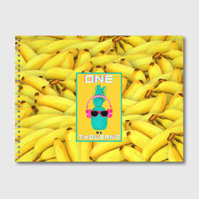 Альбом для рисования с принтом Крутой ананас в Курске, 100% бумага
 | матовая бумага, плотность 200 мг. | 3d | tegunvteg | ананас | бананы | бирюзовый | единственный | желтый | надпись | наушники | один | один на тысячу | одна на тысячу | очки | полная запечатка | розовый | самовыражение