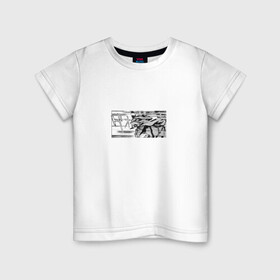Детская футболка хлопок с принтом Евангелион рисовка в Курске, 100% хлопок | круглый вырез горловины, полуприлегающий силуэт, длина до линии бедер | eva 01 | evangelion | аниме | ева 01 | евангелион | манга | робот
