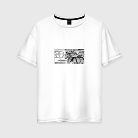 Женская футболка хлопок Oversize с принтом Evangelion в Курске, 100% хлопок | свободный крой, круглый ворот, спущенный рукав, длина до линии бедер
 | eva 01 | evangelion | аниме | ева 01 | евангелион | манга | робот