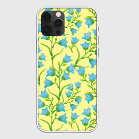 Чехол для iPhone 12 Pro Max с принтом Колокольчики на желтом фоне в Курске, Силикон |  | 8 марта | flowers | summer | ботаническая иллюстрация | весна | желтый | зеленый | колокольчики | лето | любовь | праздник | принт | природа | растения | цветы