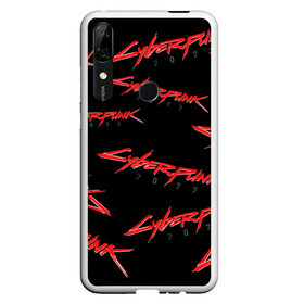 Чехол для Honor P Smart Z с принтом Cyberpunk 2077 red в Курске, Силикон | Область печати: задняя сторона чехла, без боковых панелей | 2077 | cyber punk 2077 | cyberpunk | cyberpunk2077art | red | samurai | киберпанк | красный 2077