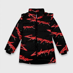 Зимняя куртка для девочек 3D с принтом Cyberpunk 2077 red в Курске, ткань верха — 100% полиэстер; подклад — 100% полиэстер, утеплитель — 100% полиэстер. | длина ниже бедра, удлиненная спинка, воротник стойка и отстегивающийся капюшон. Есть боковые карманы с листочкой на кнопках, утяжки по низу изделия и внутренний карман на молнии. 

Предусмотрены светоотражающий принт на спинке, радужный светоотражающий элемент на пуллере молнии и на резинке для утяжки. | 2077 | cyber punk 2077 | cyberpunk | cyberpunk2077art | red | samurai | киберпанк | красный 2077