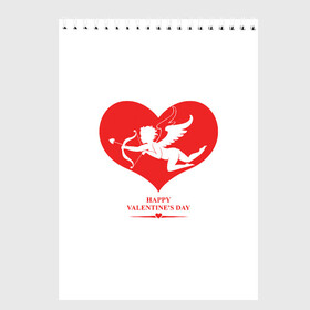 Скетчбук с принтом Happy Valentines Day в Курске, 100% бумага
 | 48 листов, плотность листов — 100 г/м2, плотность картонной обложки — 250 г/м2. Листы скреплены сверху удобной пружинной спиралью | 14 февраля | love | valentines day | амур | валентинка | вторая половинка | день всех влюбленных | купидон | любовь | отношения | подарок любви | поцелуй | праздник любви | романтика | свидание | сердечки