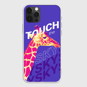 Чехол для iPhone 12 Pro Max с принтом Жираф Прикоснись к небу в Курске, Силикон |  | animal | giraffe | sky | африка | животное | животные | жираф | небо