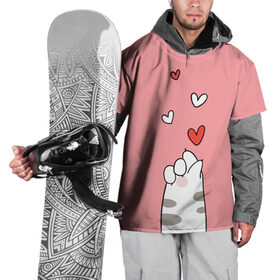 Накидка на куртку 3D с принтом Cat love в Курске, 100% полиэстер |  | 14 февряля | amor | kiss | love | love you | my love | valentine | валентин | люблю | любовь | отношения | пара | поцелуй | я люблю