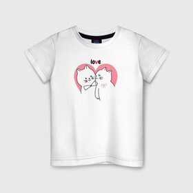 Детская футболка хлопок с принтом Love в Курске, 100% хлопок | круглый вырез горловины, полуприлегающий силуэт, длина до линии бедер | 14 февряля | amor | kiss | love | love you | my love | valentine | валентин | люблю | любовь | отношения | пара | поцелуй | я люблю