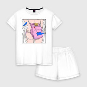 Женская пижама с шортиками хлопок с принтом Sexy girl в Курске, 100% хлопок | футболка прямого кроя, шорты свободные с широкой мягкой резинкой | любовь | туфли
