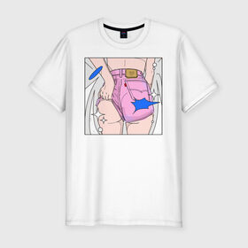 Мужская футболка хлопок Slim с принтом Sexy girl в Курске, 92% хлопок, 8% лайкра | приталенный силуэт, круглый вырез ворота, длина до линии бедра, короткий рукав | любовь | туфли