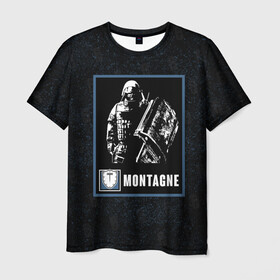 Мужская футболка 3D с принтом Montagne в Курске, 100% полиэфир | прямой крой, круглый вырез горловины, длина до линии бедер | Тематика изображения на принте: montagne | r6s | rainbow six siege | монтажник | монтанье | оперативник | персонаж