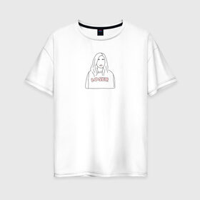 Женская футболка хлопок Oversize с принтом Loser в Курске, 100% хлопок | свободный крой, круглый ворот, спущенный рукав, длина до линии бедер
 | aesthetic | art | dorama | k drama | minimalism | арт | дорама | минимлизм | текст | фраза | эстетика