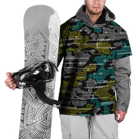 Накидка на куртку 3D с принтом Futuristic Camo в Курске, 100% полиэстер |  | cyberpunk | glitch | глитч | камуфляж | киберпанк | футуристичный