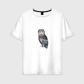 Женская футболка хлопок Oversize с принтом Сова в Курске, 100% хлопок | свободный крой, круглый ворот, спущенный рукав, длина до линии бедер
 | режим дня | совушка