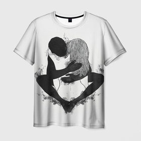 Мужская футболка 3D с принтом Love You в Курске, 100% полиэфир | прямой крой, круглый вырез горловины, длина до линии бедер | 14 февряля | amor | kiss | love | love you | my love | valentine | валентин | люблю | любовь | отношения | пара | поцелуй | я люблю