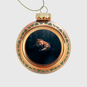 Стеклянный ёлочный шар с принтом Мудрый лис в Курске, Стекло | Диаметр: 80 мм | fox | foxy | животное | звери | лиса | лисенок | лисичка | милая | рыжая | фокс
