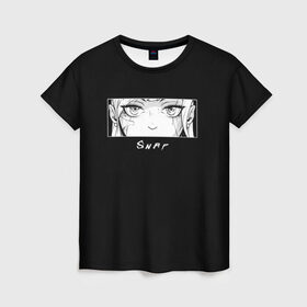 Женская футболка 3D с принтом CyberSnap в Курске, 100% полиэфир ( синтетическое хлопкоподобное полотно) | прямой крой, круглый вырез горловины, длина до линии бедер | anime | cyberpunk | snap | snap collection | аниме | глаза | киберпанк