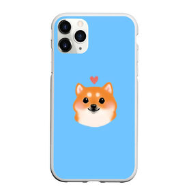 Чехол для iPhone 11 Pro матовый с принтом Сиба ину в Курске, Силикон |  | милый щенок | пес с сердчечком | песик | сиба ину | собака