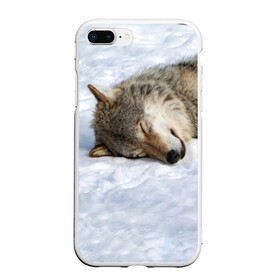 Чехол для iPhone 7Plus/8 Plus матовый с принтом Спящий Волк в Курске, Силикон | Область печати: задняя сторона чехла, без боковых панелей | animals | wolf | волк | волки | животные | звери | зверь | одиночество | одиночка | пёс | собака | спящий волк