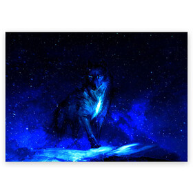 Поздравительная открытка с принтом Dark Wolf в Курске, 100% бумага | плотность бумаги 280 г/м2, матовая, на обратной стороне линовка и место для марки
 | animals | wolf | волк | волки | животные | звери | зверь | одиночество | одиночка | пёс | собака