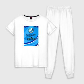 Женская пижама хлопок с принтом Counter Strike (luminosity) в Курске, 100% хлопок | брюки и футболка прямого кроя, без карманов, на брюках мягкая резинка на поясе и по низу штанин | 