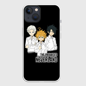 Чехол для iPhone 13 с принтом Обещанный Неверленд в Курске,  |  | anime heroes | anime logo | emma | norman | promised neverland | ray | the promised neverland | аниме сериал | логотипы аниме | мультик | мультфильм | неверленд | норман | обещанный неверленд | парни | персонажи аниме | рей | рэй | эмма