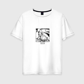 Женская футболка хлопок Oversize с принтом Mujika в Курске, 100% хлопок | свободный крой, круглый ворот, спущенный рукав, длина до линии бедер
 | anime | yakusoku no neverland | аниме | герой | девушка | манга | музика | мьюзика | обещанный неверленд | персонаж