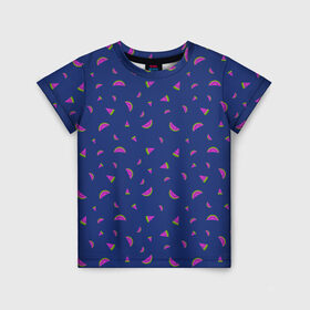 Детская футболка 3D с принтом WATERMELON fresh в Курске, 100% гипоаллергенный полиэфир | прямой крой, круглый вырез горловины, длина до линии бедер, чуть спущенное плечо, ткань немного тянется | berries | fresh | fruits | арбуз | летний | свежий | яркий