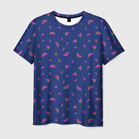 Мужская футболка 3D с принтом WATERMELON fresh в Курске, 100% полиэфир | прямой крой, круглый вырез горловины, длина до линии бедер | Тематика изображения на принте: berries | fresh | fruits | арбуз | летний | свежий | яркий