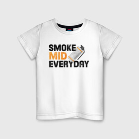 Детская футболка хлопок с принтом Smoke Mid Everyday в Курске, 100% хлопок | круглый вырез горловины, полуприлегающий силуэт, длина до линии бедер | Тематика изображения на принте: asiimov | asimov | beast | counter | counter strike | cs | easy | ez | gg | ggwp | global | go | gradient | howl | hyper | mem | meme | memes | offensive | smoke | strike | азимов | вой | градиент | зверь | контра | лого | логотип