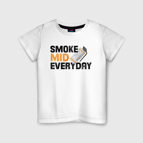 Детская футболка хлопок с принтом Smoke Mid Everyday в Курске, 100% хлопок | круглый вырез горловины, полуприлегающий силуэт, длина до линии бедер | asiimov | asimov | beast | counter | counter strike | cs | easy | ez | gg | ggwp | global | go | gradient | howl | hyper | mem | meme | memes | offensive | smoke | strike | азимов | вой | градиент | зверь | контра | лого | логотип