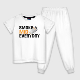 Детская пижама хлопок с принтом Smoke Mid Everyday в Курске, 100% хлопок |  брюки и футболка прямого кроя, без карманов, на брюках мягкая резинка на поясе и по низу штанин
 | asiimov | asimov | beast | counter | counter strike | cs | easy | ez | gg | ggwp | global | go | gradient | howl | hyper | mem | meme | memes | offensive | smoke | strike | азимов | вой | градиент | зверь | контра | лого | логотип