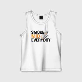 Детская майка хлопок с принтом Smoke Mid Everyday в Курске,  |  | Тематика изображения на принте: asiimov | asimov | beast | counter | counter strike | cs | easy | ez | gg | ggwp | global | go | gradient | howl | hyper | mem | meme | memes | offensive | smoke | strike | азимов | вой | градиент | зверь | контра | лого | логотип