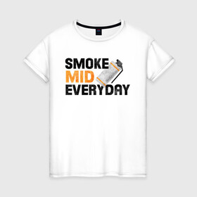 Женская футболка хлопок с принтом Smoke Mid Everyday в Курске, 100% хлопок | прямой крой, круглый вырез горловины, длина до линии бедер, слегка спущенное плечо | asiimov | asimov | beast | counter | counter strike | cs | easy | ez | gg | ggwp | global | go | gradient | howl | hyper | mem | meme | memes | offensive | smoke | strike | азимов | вой | градиент | зверь | контра | лого | логотип