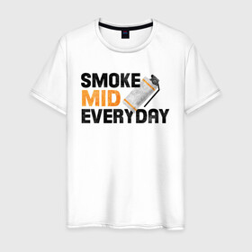 Мужская футболка хлопок с принтом Smoke Mid Everyday в Курске, 100% хлопок | прямой крой, круглый вырез горловины, длина до линии бедер, слегка спущенное плечо. | asiimov | asimov | beast | counter | counter strike | cs | easy | ez | gg | ggwp | global | go | gradient | howl | hyper | mem | meme | memes | offensive | smoke | strike | азимов | вой | градиент | зверь | контра | лого | логотип