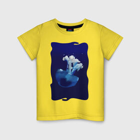 Детская футболка хлопок с принтом Медуза в Курске, 100% хлопок | круглый вырез горловины, полуприлегающий силуэт, длина до линии бедер | medusa | tegunvteg | краски | медуза | море | океан
