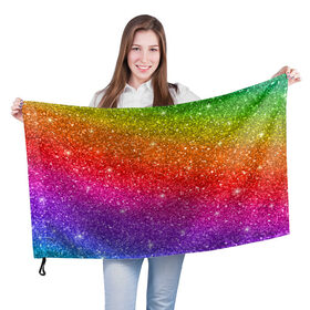 Флаг 3D с принтом Блестки радуги в Курске, 100% полиэстер | плотность ткани — 95 г/м2, размер — 67 х 109 см. Принт наносится с одной стороны | абстракция | блеск | блестки | блестяжки | блестяшки | градиент | радуга | узор | фон | яркий узор