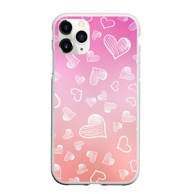 Чехол для iPhone 11 Pro Max матовый с принтом Сердечки в Курске, Силикон |  | Тематика изображения на принте: 8 марта | love | девочки | женская | любовь | подружке | сердечки