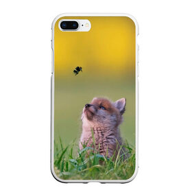 Чехол для iPhone 7Plus/8 Plus матовый с принтом Лисенок и пчелка в Курске, Силикон | Область печати: задняя сторона чехла, без боковых панелей | fox | foxy | животное | звери | лиса | лисенок | лисичка | милая | рыжая | фокс
