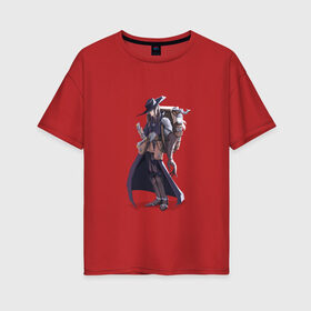Женская футболка хлопок Oversize с принтом Охотник за сокровищами в Курске, 100% хлопок | свободный крой, круглый ворот, спущенный рукав, длина до линии бедер
 | авантюрист | оборотень | охотник | персонаж