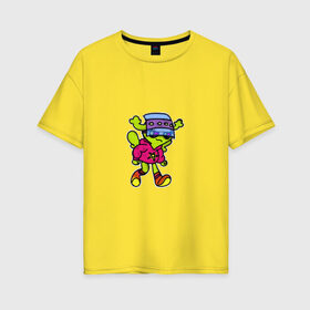 Женская футболка хлопок Oversize с принтом Инопланетяне рулят! в Курске, 100% хлопок | свободный крой, круглый ворот, спущенный рукав, длина до линии бедер
 | tgcarpg | игра | инопланетянин | космос | мультяшки