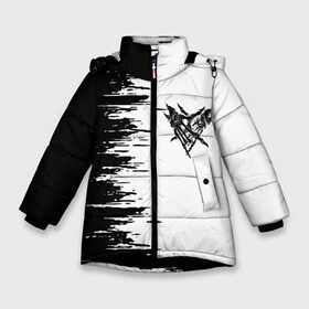 Зимняя куртка для девочек 3D с принтом Velial Squad, в Курске, ткань верха — 100% полиэстер; подклад — 100% полиэстер, утеплитель — 100% полиэстер. | длина ниже бедра, удлиненная спинка, воротник стойка и отстегивающийся капюшон. Есть боковые карманы с листочкой на кнопках, утяжки по низу изделия и внутренний карман на молнии. 

Предусмотрены светоотражающий принт на спинке, радужный светоотражающий элемент на пуллере молнии и на резинке для утяжки. | music | rap | russian rap | velial squad | балаклава | белый | велиал сквад | известные личности | музыка | музыканты | певцы | российский музыкальный коллектив | русский рэп | рэп | хип хоп | хорроркор группа | чёрный