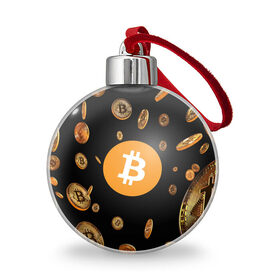 Ёлочный шар с принтом BITCOIN в Курске, Пластик | Диаметр: 77 мм | bitcoin | btc | биткоин | валюта | деньги | криптовалюта