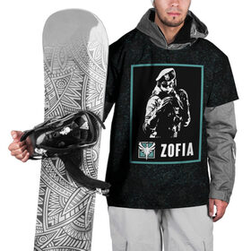 Накидка на куртку 3D с принтом Zofia в Курске, 100% полиэстер |  | r6s | rainbow six siege | zofia | зофия | оперативник | персонаж