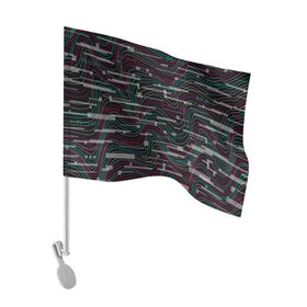 Флаг для автомобиля с принтом Cyberpunk Waves в Курске, 100% полиэстер | Размер: 30*21 см | cyberpunk | glitch | волны | глитч | киберпанк | узор | футуристичный