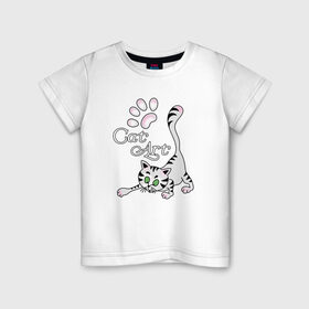 Детская футболка хлопок с принтом Кот Шерлок Холмс в Курске, 100% хлопок | круглый вырез горловины, полуприлегающий силуэт, длина до линии бедер | art | cat | арт | картинка | кот | котенок | котик | коты | кошки