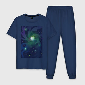 Мужская пижама хлопок с принтом Чужая звезда в Курске, 100% хлопок | брюки и футболка прямого кроя, без карманов, на брюках мягкая резинка на поясе и по низу штанин
 | 